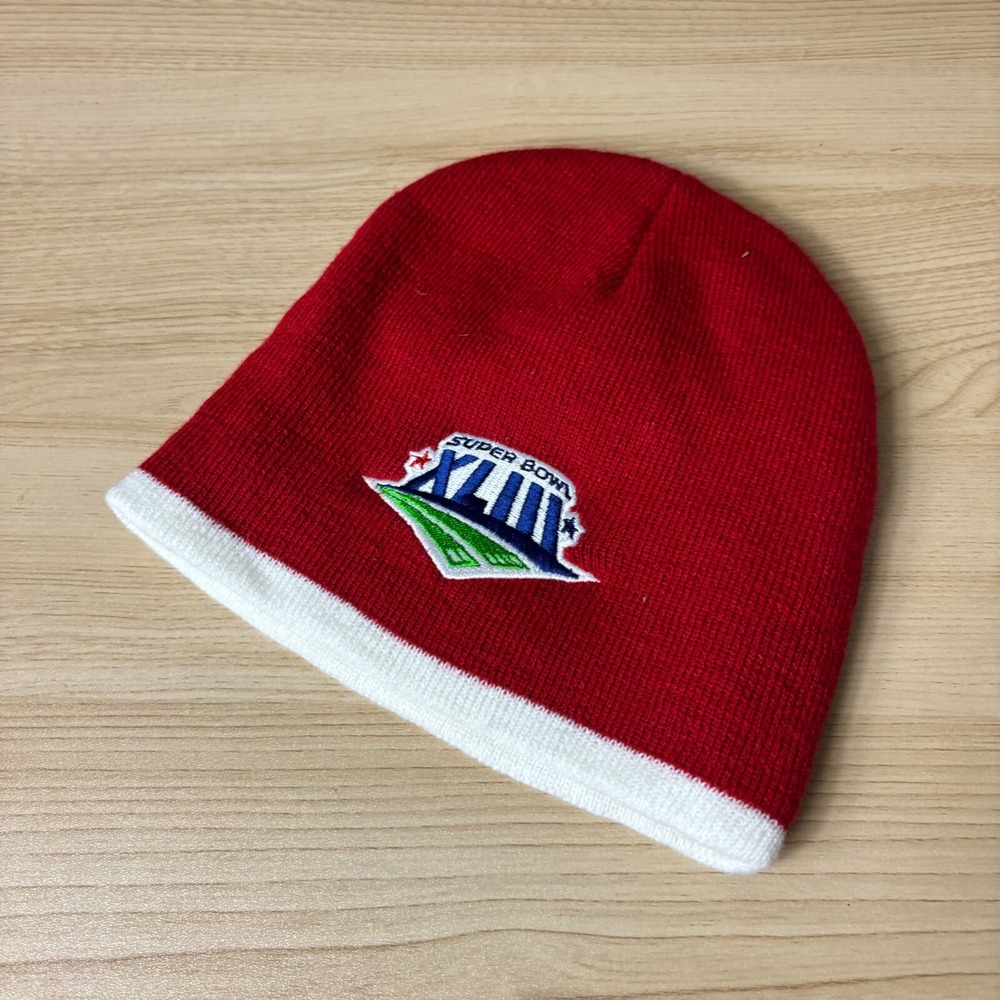 Super Bowl Hat Beanie Cap One Size Red Knit XLIII NFL Football Budweiser